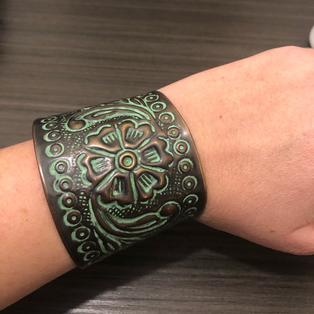 Hammered metal cuff bracelet